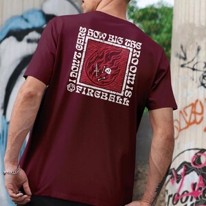 DnD Fireball T-Shirt: Funny Wizard Gift, Dungeons and Dragons Spell Maroon