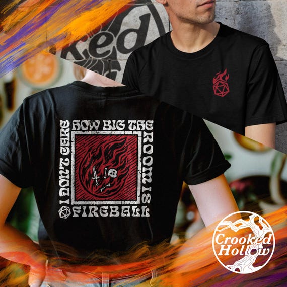 DnD Fireball T-Shirt: Funny Wizard Gift, Dungeons and Dragons Spell