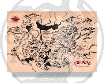 Curse of Strahd Barovia Map: Hand-Drawn DnD Player Handout (Digital Download)