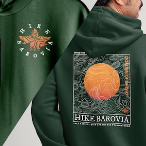 Randonnée Barovie DnD Outdoorsy Hoodie - Sweat-shirt La Malédiction de Strahd - Carte topographique Ravenloft Barovie de Donjons et Dragons - TTRPG