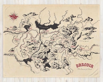 Hand-Drawn Barovia Map Throw Blanket: Cozy Curse of Strahd Barovia Ravenloft  DnD Decor