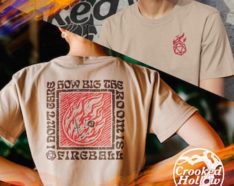 Camiseta de bolsillo DnD Fireball: un divertido regalo para la clase de mago de Dungeons and Dragons