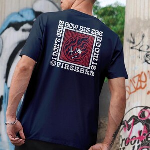DnD Fireball T-Shirt: Funny Wizard Gift, Dungeons and Dragons Spell Navy