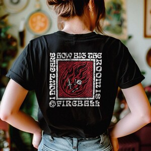 DnD Fireball T-Shirt: Funny Wizard Gift, Dungeons and Dragons Spell image 3