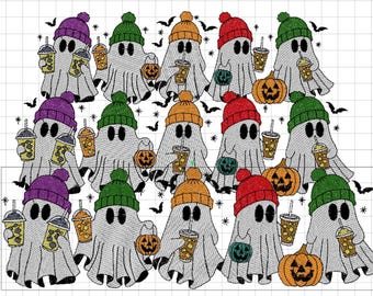 Cute Ghosts Halloween Embroidery Design | Digital Download | Machine Embroidery File |Halloween embroidery| Cute ghost design