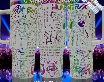 Vaso personalizable Huntrix KPop Demon Hunter de 40 oz con grabado láser V2 / Huntrix / Saja Boys / K-pop / K-POP Demon Hunters