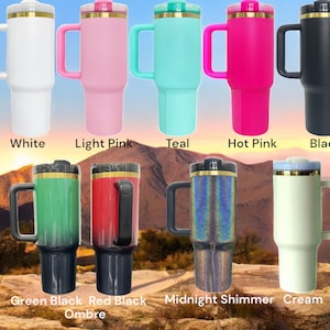 40oz books are magic themed tumbler with Handle. Brushed Gold engraving options.