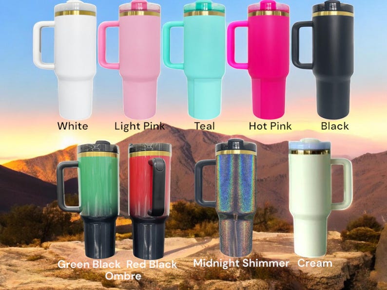 40oz books are magic themed tumbler with Handle. Brushed Gold engraving options.