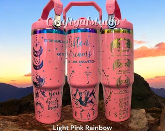 30oz Acotar Velaris City of Starlight Engraved Tumbler Romantasy Fantasy Bat Boys