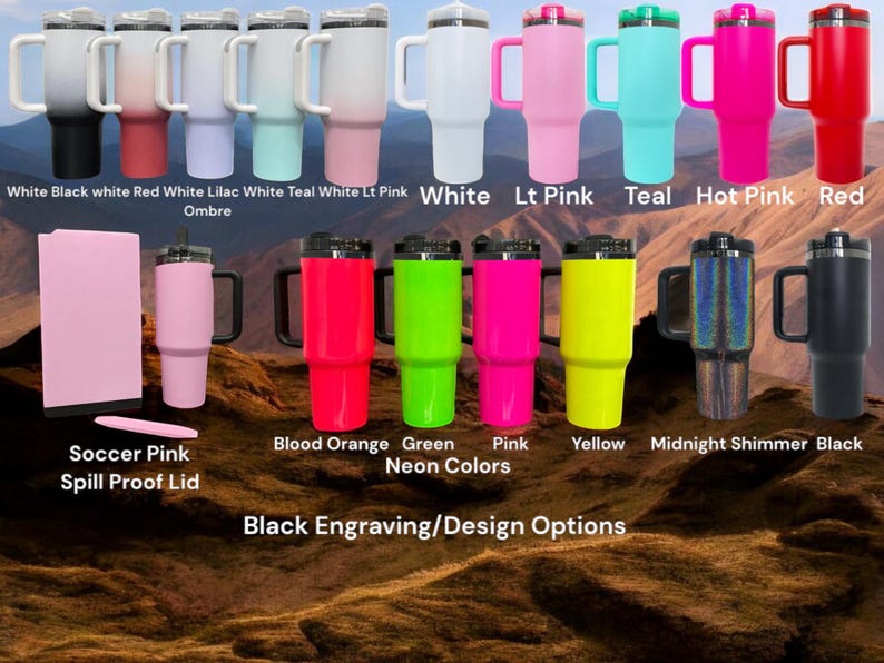 40oz books are magic themed tumbler with Handle. Black engraving options.