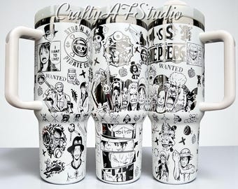 40 Unzen Strohhut Piraten Anime Manga Serie Laser gravierter Becher