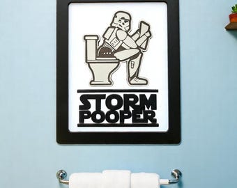 Stormpooper - Stormtrooper - humorous Bathroom Sign star wars