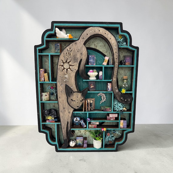 Celestial Cat mystical Miniature Bookshelf
