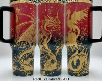 Fantasy Dragons 40oz Laser engraved Tumbler | Romantasy | Fantasy | Book Lover | Fourth Wing | Onyx Storm