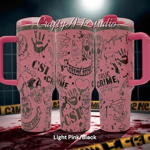 40oz CSI True crime - My Favorite Murder podcast - Murderino themed Laser Engraved Tumbler