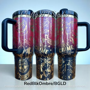 40oz CSI True crime - My Favorite Murder podcast - Murderino themed Laser Engraved Tumbler