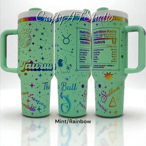 40oz Taurus Zodiac Astrological laser engraved tumbler