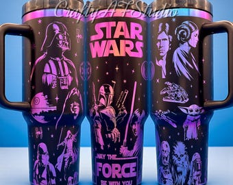 113 cl Star W. Må kraften vara med dig lasergraverad collagemugg Galaxy Wars