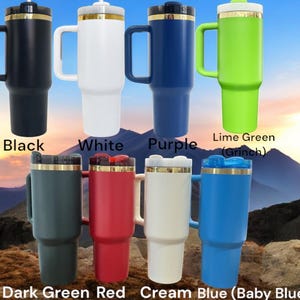 40oz books are magic themed tumbler with Handle. Gold engraving options.