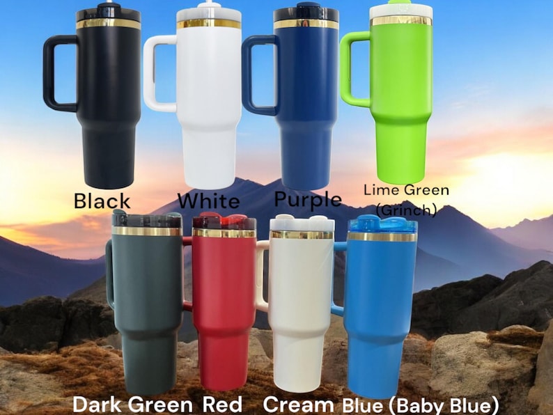 40oz books are magic themed tumbler with Handle. Gold engraving options.