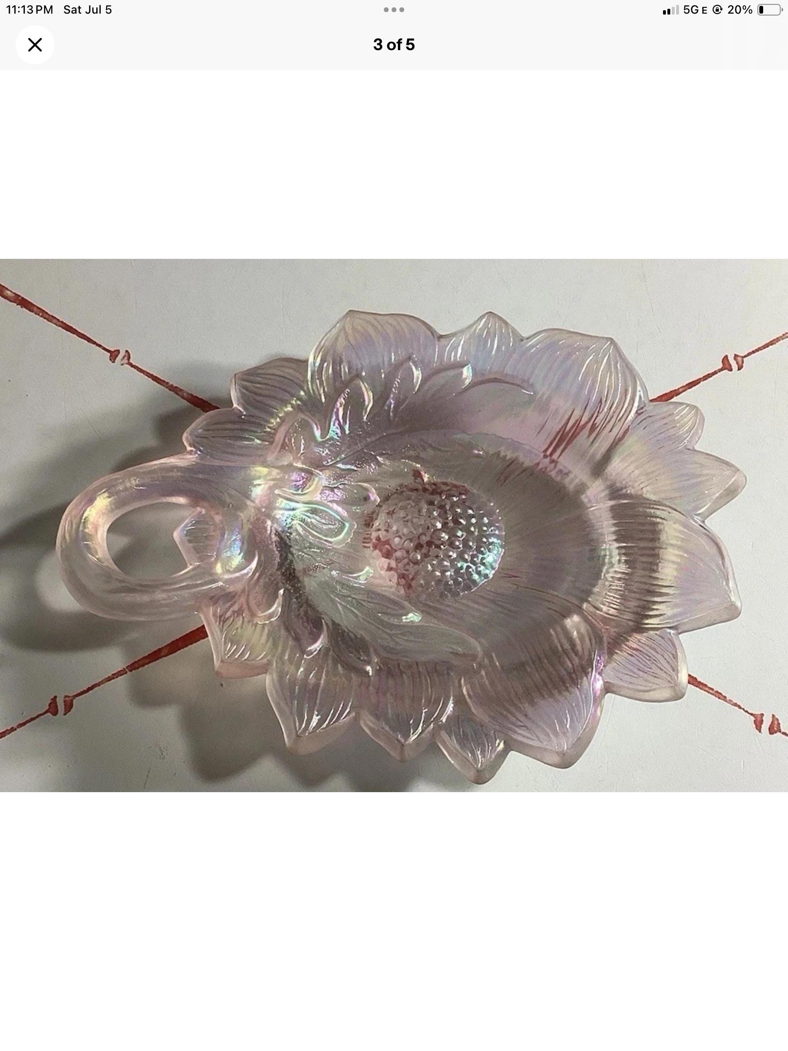 ヴィンテージ フェントン キャベツローズ 虹色ピンク プチディッシュ