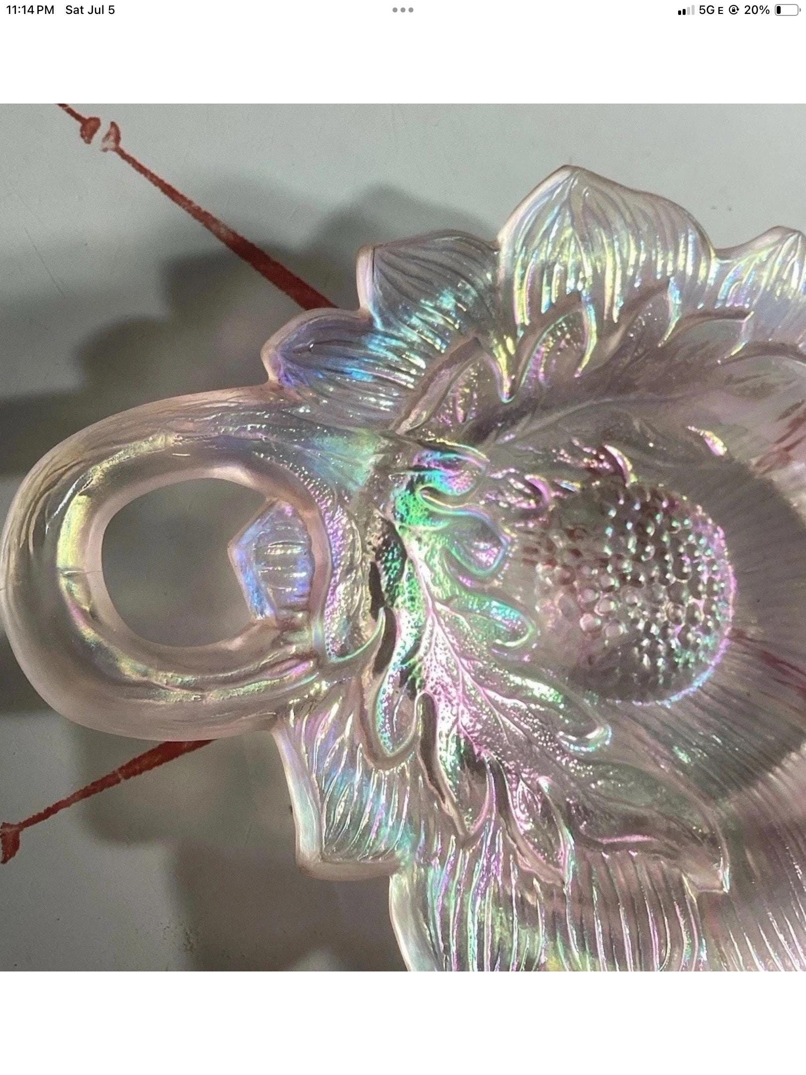 ヴィンテージ フェントン キャベツローズ 虹色ピンク プチディッシュ