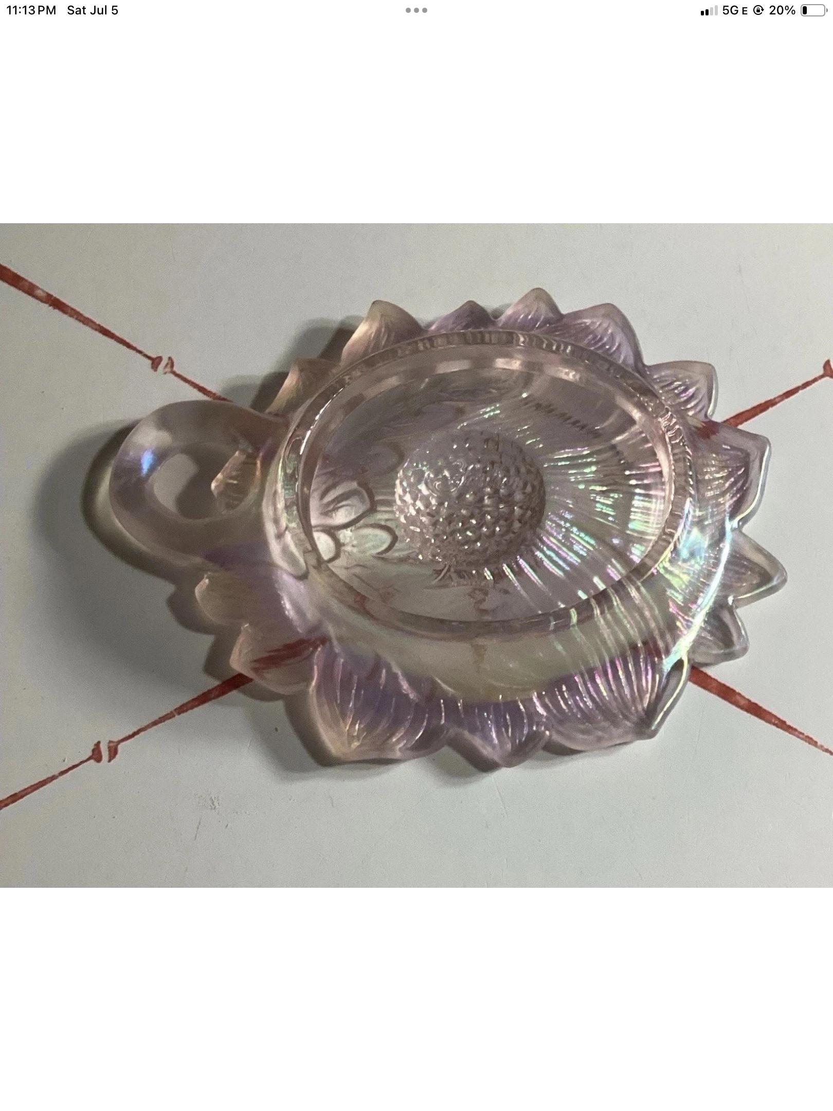 ヴィンテージ フェントン キャベツローズ 虹色ピンク プチディッシュ