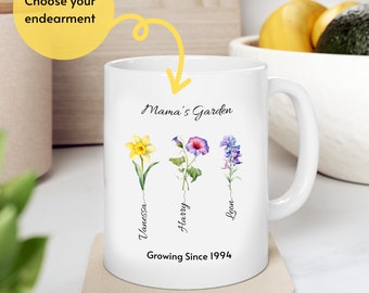 Mom Gift For Mother's Day, Birth Month Flower Mug For Mother's Day and Personalized Mom Mug With Kid's Name, Mother's Day Bestseller Mug