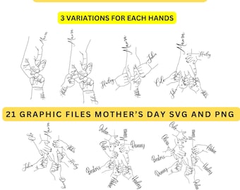 Mother&#39;s Day Fist Bump SVG Bundle: Kid & Mama Hands (Digital Download)