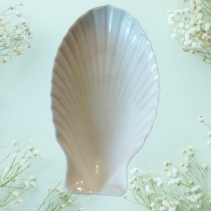 Porcelain Shell Dish, Vintage Shell Dish, Vintage White Ceramic Dish, Vintage Soap Dish