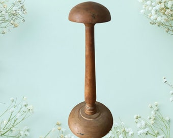 Antique Turned Wooden Hat Stand, Vintage Pedestal Hat Stand, Milliner, Hat Shop Stand