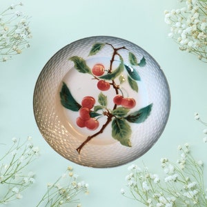 Antique Decorative Saint Amand Majolica Side Plate, Vintage Saint Amand Majolica Side Plate 1930&#39;s