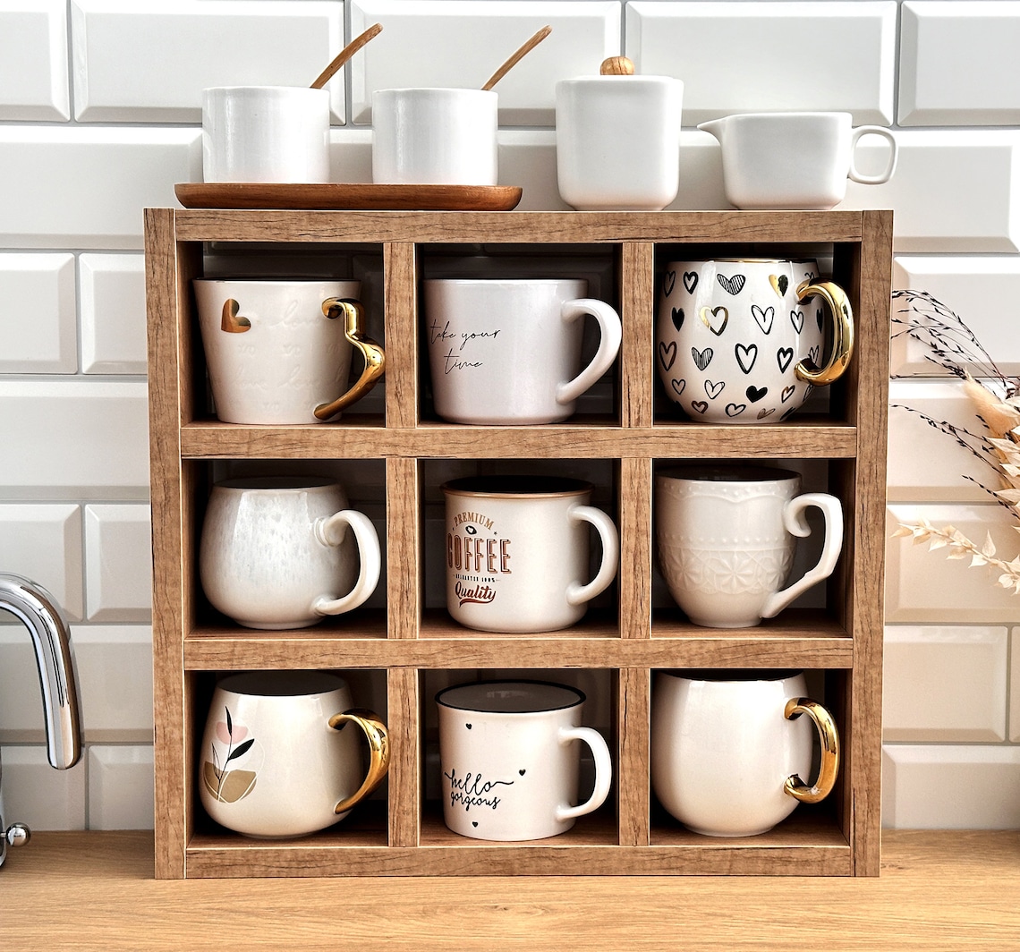 Coffee Mug Shelf, Cup Rack, Coffee Cup Holder, Coffee Mug Wall Rack ...