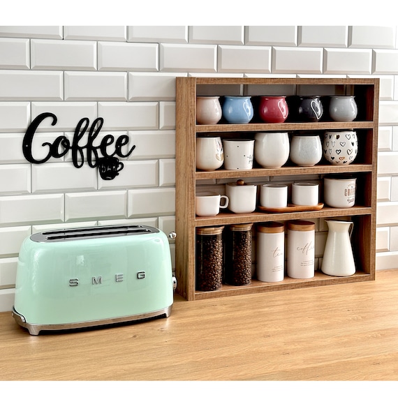 Tassenständer, Kaffeetassenregal, Küchentassenorganizer, Kaffeebarregal, Tassenablage