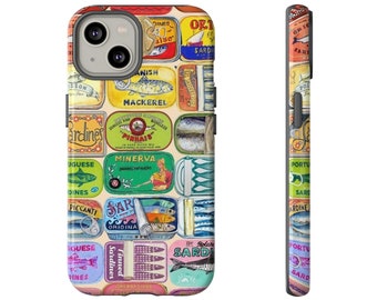 Vintage Tins Collage Phone Case, Trendy + Aesthetic Phone Case, iPhone 15 14 13 12 11 Pro Max 8 Plus X