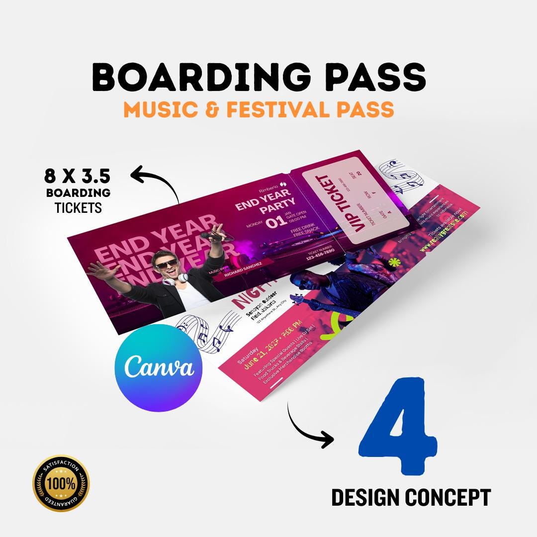Editable Music Concert Ticket Canva Template – DIY Event Pass (digital ...
