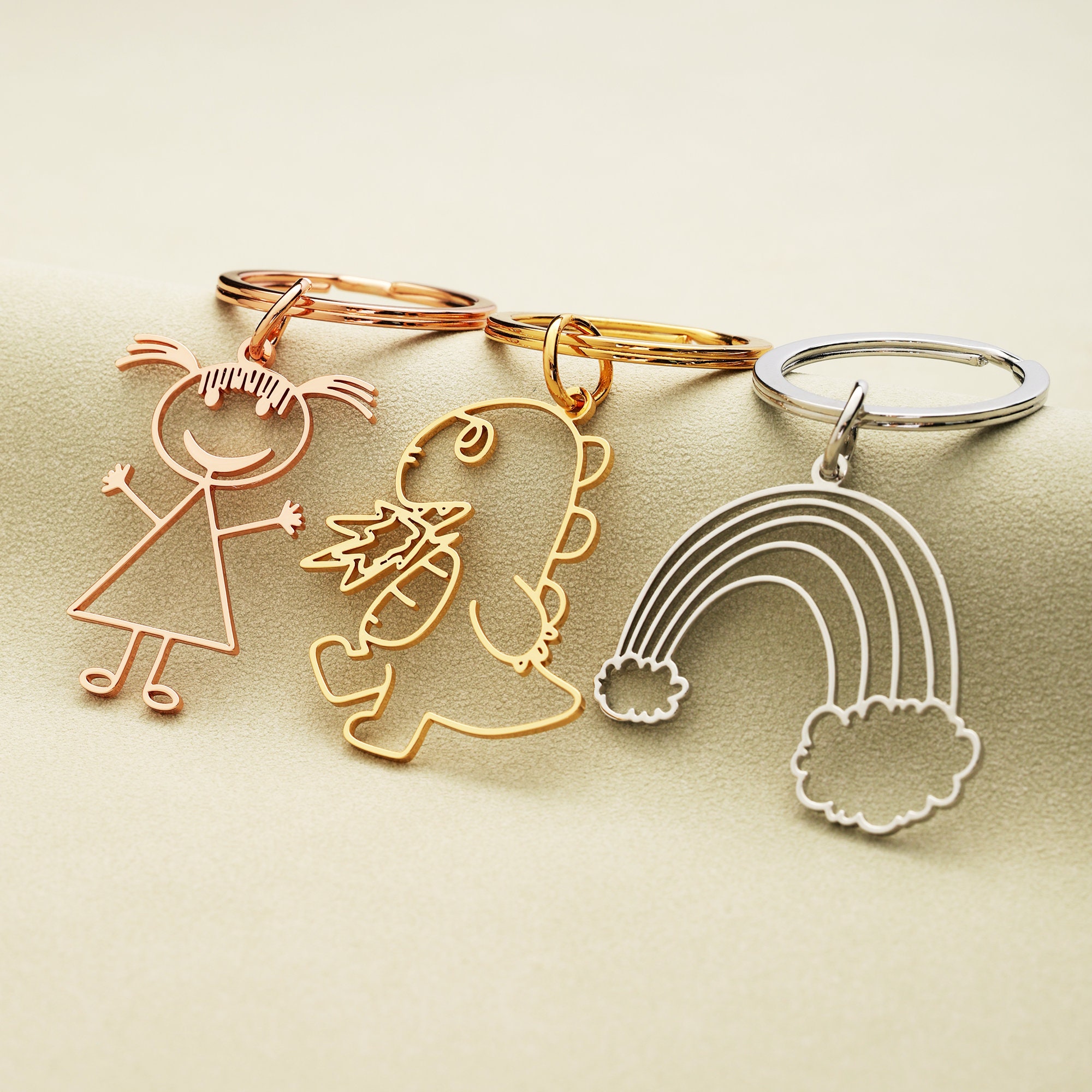 Kids' Draw Picture Keychain, Kids' Painting Keychain, Custom Keychain ...