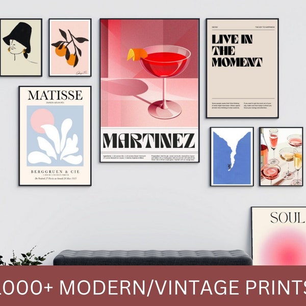 Oltre 1000 stampe d'arte vintage stampabili per la decorazione domestica - Set di gallerie - MEGA BUNDLE Set di oltre 1000 stampe d'arte - Decorazione della parete della galleria - Arte digitale