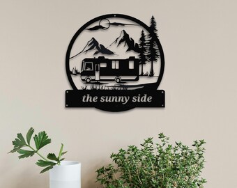 Personalized Mountain Forest and Winnebago Sign| Custom Text Here | Home Decor