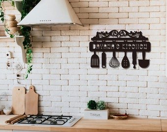 Custom Kitchen Sign| Personalized Name Metal Wall Art | Vintage Kitchen Decor