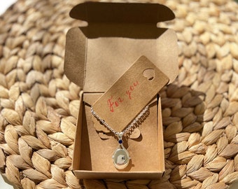 H2O Mermaid Chain Necklace | Just Add Water Pendant | Ocean Lover's Delight + Gift Box + Present Note