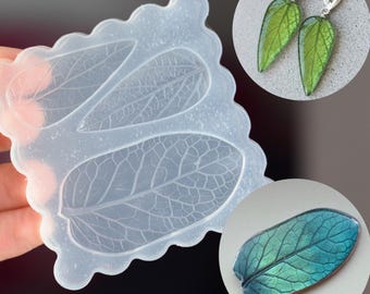 Silicone Mold for Resin earrings Realistic Leaves 4in1
