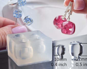 Cube 10 12 15 mm silicone mold for resin jewelry for earrings and pendants