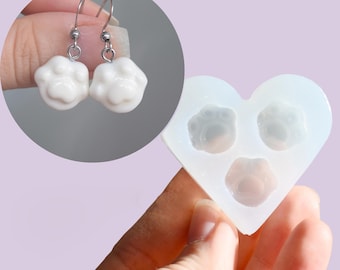 3 Resin Cat Paws Silicone Mold: Glossy Jewelry Making