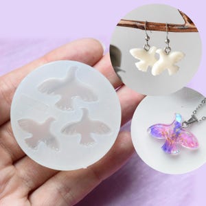 Moule en résine colombe, moule en silicone argile oiseau, moule colombe pour la fabrication de bijoux en résine, moule en silicone pendentif