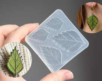 Silicone Mold for Resin earrings Realistic Leaves 4in1