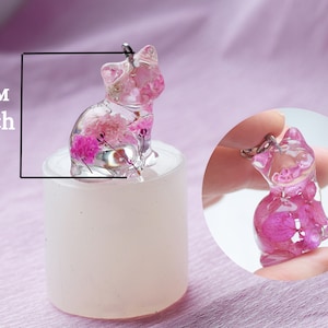 Cat Silicone Mold: Resin Keychain, Memorial Figurine (23x28mm)