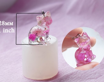 Cat Silicone Mold: Resin Keychain, Memorial Figurine (23x28mm)