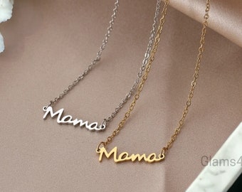 Collar mamá personalizado, collar de mujer para mamá, collar fino personalizado para el Día de la Madre, regalo de cumpleaños único para mamá