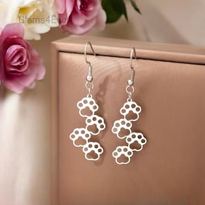Stainless steel cat earring, creative cat paw earring, cat pendant earring, original cat paw jewelry